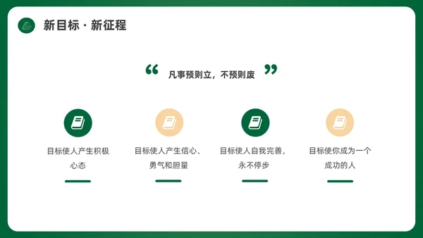 绿色简约黑板初中开学第一课PPT课件