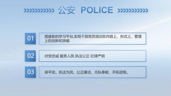 蓝色公安人民警察工作总结PPT