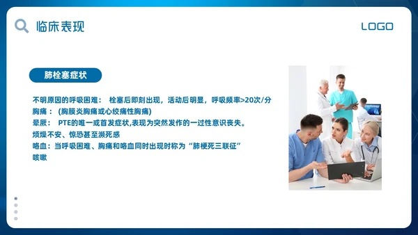 蓝色简约肺栓塞的护理查房PPT模板宣传PPT动态PPT