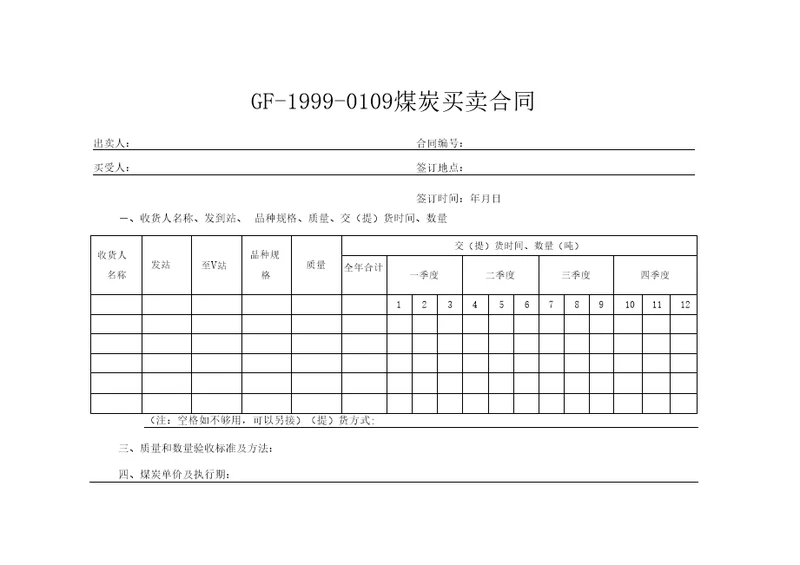 煤炭买卖合同