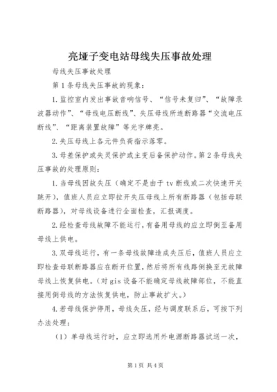 亮垭子变电站母线失压事故处理.docx