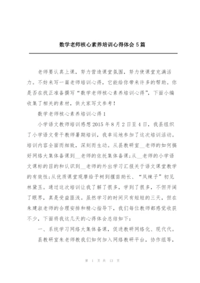 数学老师核心素养培训心得体会5篇.docx