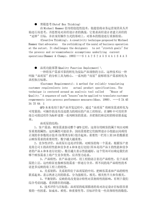 企业流程重组中技术一览表汇编