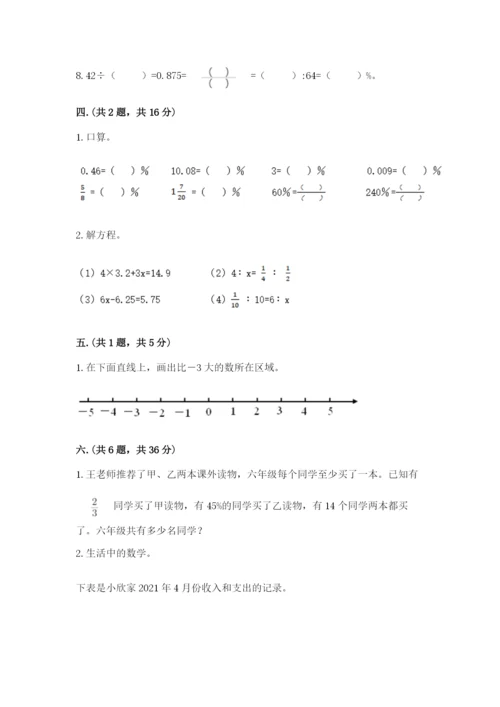 人教版六年级数学小升初试卷及参考答案（培优）.docx