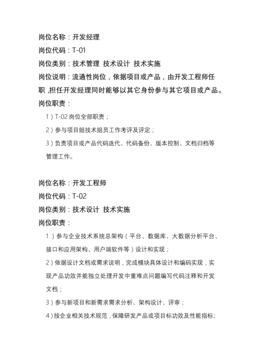 软件研发关键技术部门岗位职能职责.docx