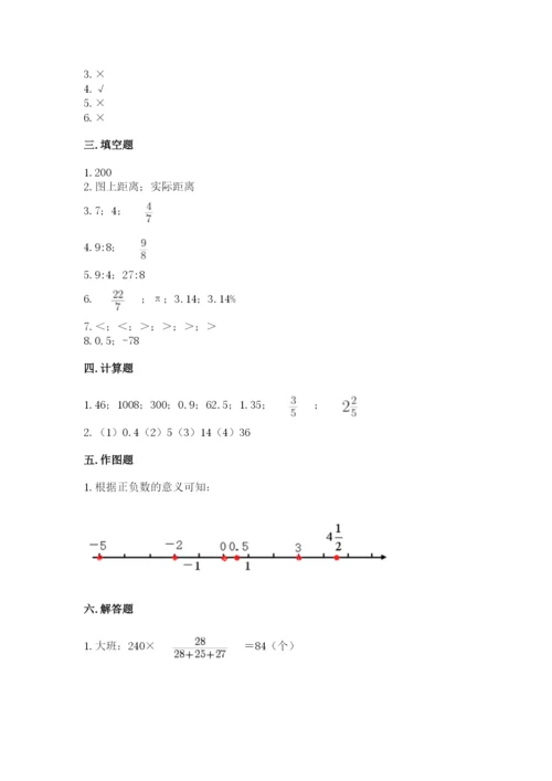 人教版六年级下册数学期末测试卷及参考答案【巩固】.docx