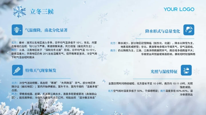 蓝色国风立冬节气PPT模板