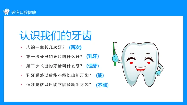关注口腔健康，口腔卫生保健知识讲座PPT模板