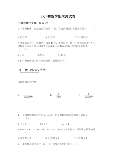 小升初数学期末测试卷含完整答案（各地真题）.docx