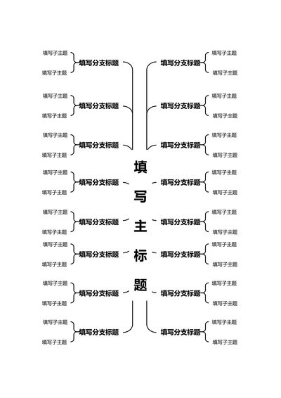 黑白简约横版基础思维导图