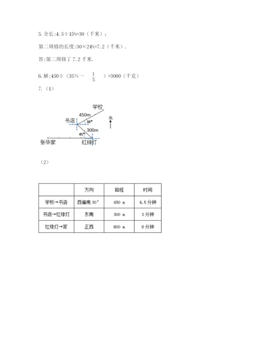 小学数学六年级上册期末考试试卷附答案（研优卷）.docx