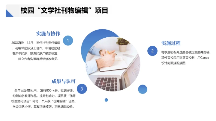 汉语言文学专业大学生职业生涯发展展示PPT模版