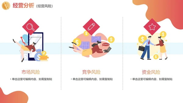 简约渐变商务经营业绩分析报告PPT模板