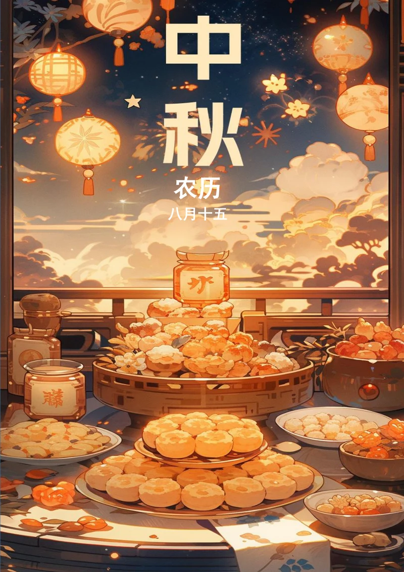 八月十五中秋节海报