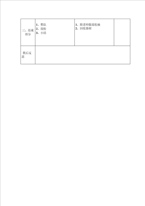 六年级第二学期体育教案