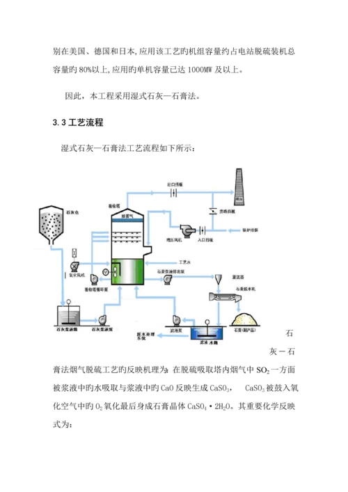 x万吨锅炉石灰石膏法脱硫专题方案.docx