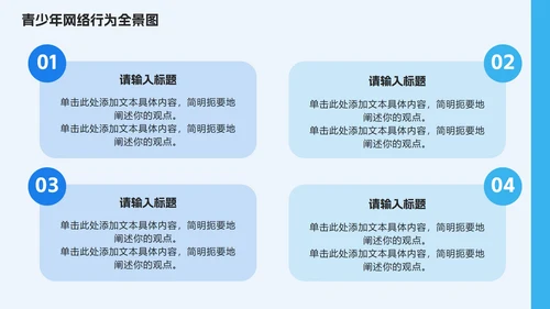 蓝色简约几何拒绝网瘾主题班会PPT模板