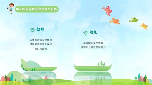 蓝色手绘卡通插画幼儿安全教育管理PPT幼儿园