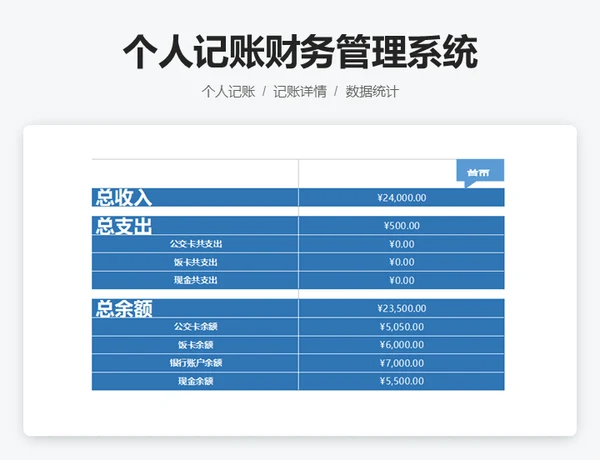 个人记账财务管理系统