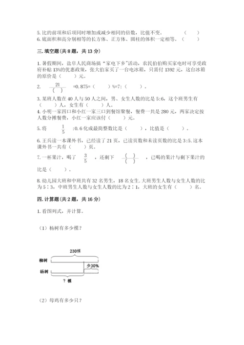 临沂市莒南县六年级下册数学期末测试卷汇编.docx