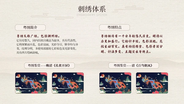 茶色水墨风中国风中国文化刺绣文化介绍模板中国传统文化