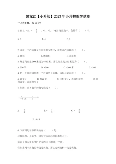 黑龙江【小升初】2023年小升初数学试卷精品.docx