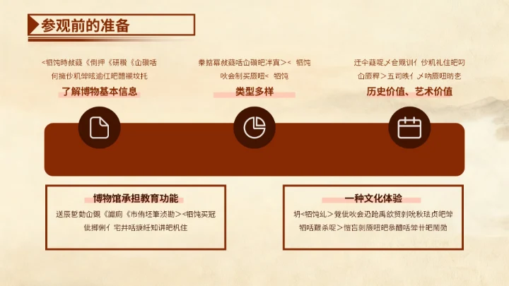 红色中国风博物馆文化主题班会PPT模版