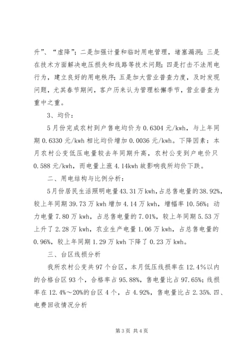 供电所月度经营情况分析[优秀范文五篇] (4).docx