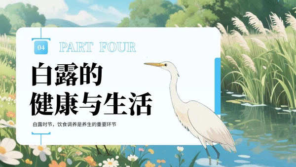 蓝绿色中国风白露节气知识宣传PPT