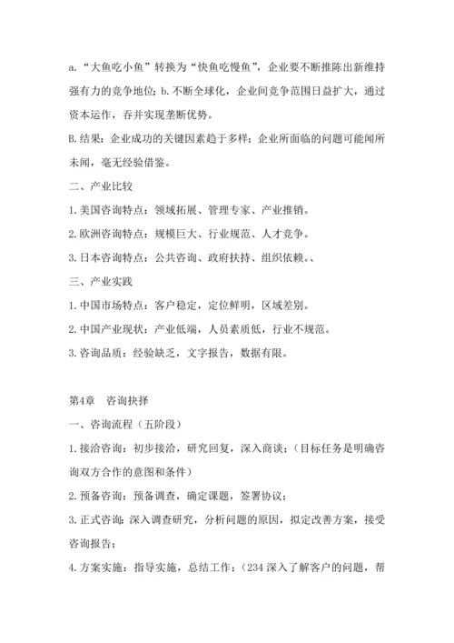 00154企业管理咨询复习资料.docx