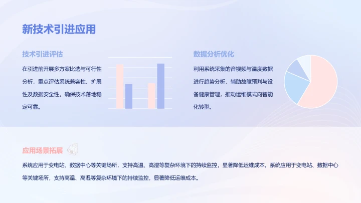 眠眠兔蓝粉色渐变风科技年终工作总结