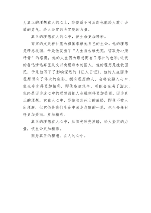 中学生初三为理想奋斗话题作文大全.docx