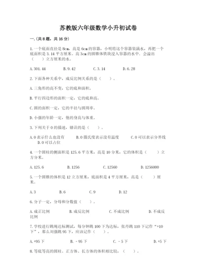 苏教版六年级数学小升初试卷附参考答案【实用】.docx