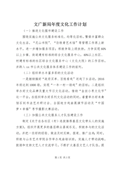 文广新局年度文化工作计划.docx