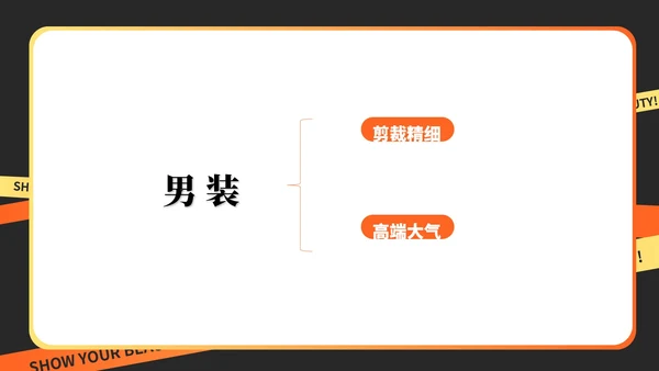 橙色快闪风时尚服装公司简介PPT模板