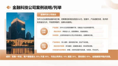 茶色商务风金融科技公司案例说明列举