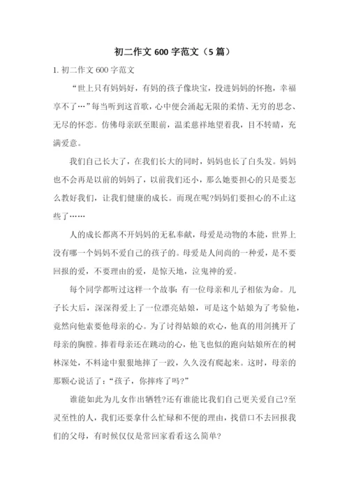 初二作文600字范文(5篇).docx