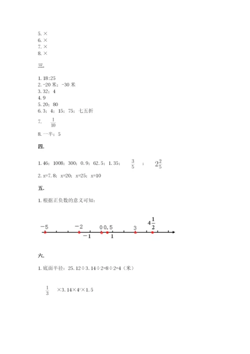 小学六年级下册数学摸底考试题精品【实用】.docx