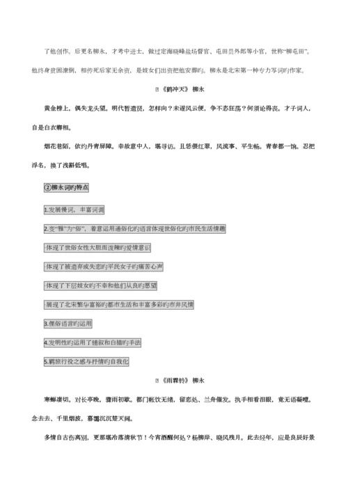 2023年宋辽金文学知识点.docx