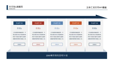 蓝橙色商务风时间轴流程图关系页