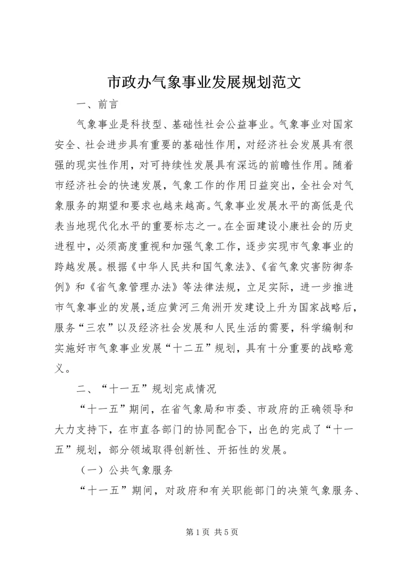 市政办气象事业发展规划范文.docx