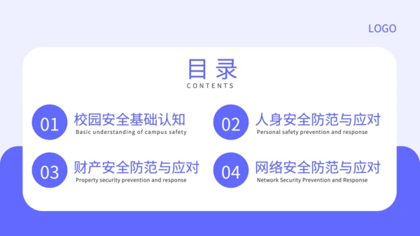 蓝色扁平风安全警示教育班会PPT