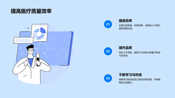 蓝色医疗行业工作总结PPT模板