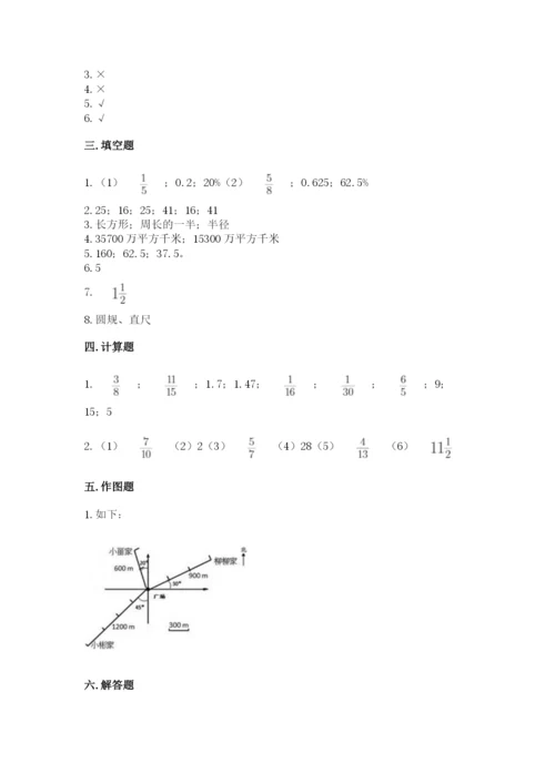 小学六年级数学上册期末卷附参考答案（突破训练）.docx