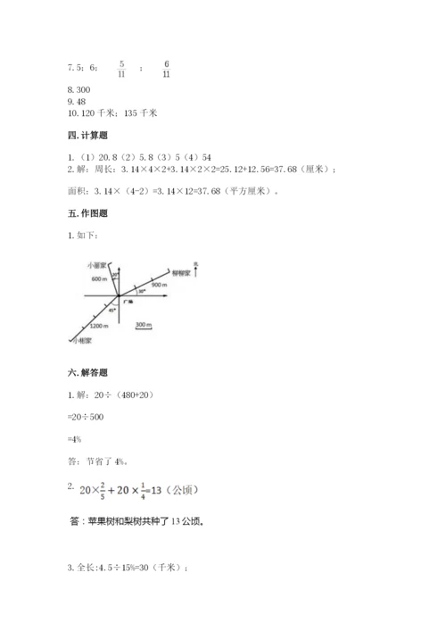 2022六年级上册数学期末测试卷附完整答案（必刷）.docx