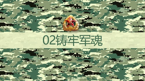 迷彩风八一军事士兵工作汇报动态PPT