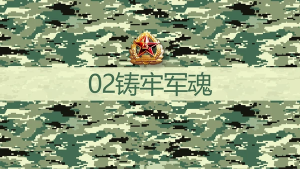 迷彩风八一军事士兵工作汇报动态PPT