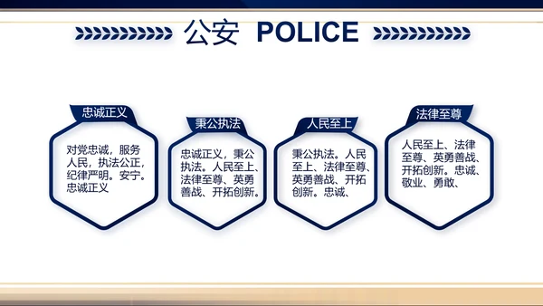 蓝色大气公安警察新闻发布会你动态PPT模板
