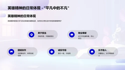 英雄事迹解读PPT模板
