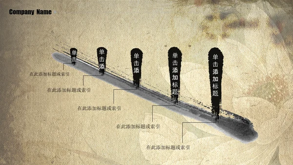 大气古典复古荷花水墨中国风PPT动态模板